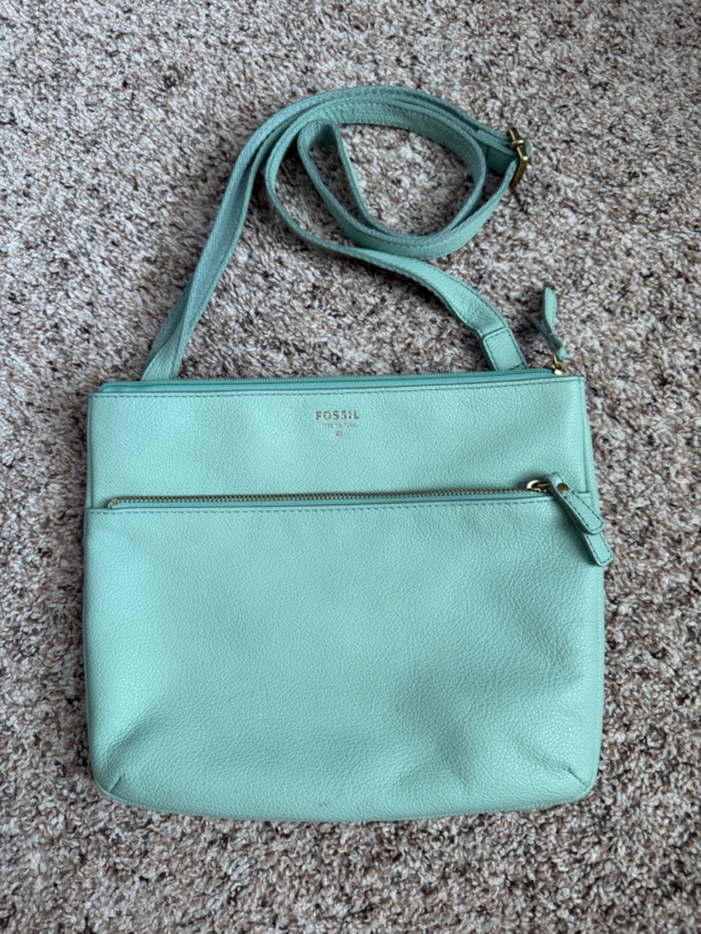 WOMENS FOSSIL LEATHER CROSS-BODY BAG PURSE
